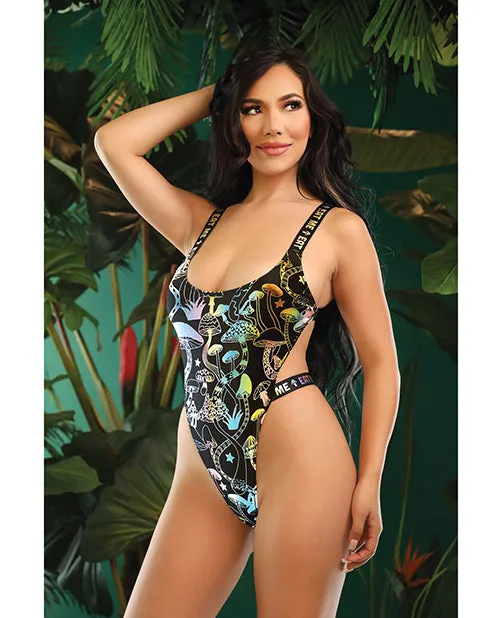 Fantasy Lingerie Vibrators Vibes Eat Me Flash Reactive Mushroom Print Bodysuit wSnap Closure Black Fantasy Lingerie Vibrators Vibes Eat Me Flash Reactive Mushroom Print Bodysuit wSnap Closure Black
