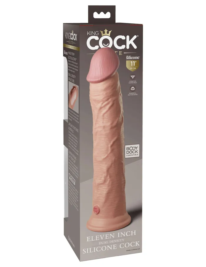Pipedream Products Dildos King Cock Elite 11 inches Dual Density Dildo Light Skin Tone