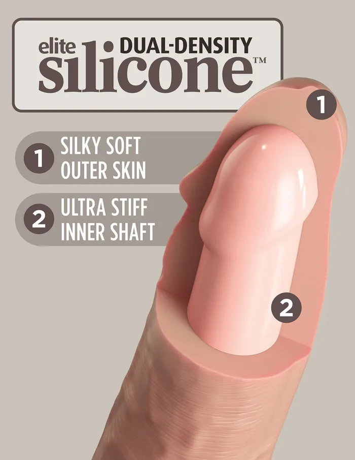 Pipedream Products Dildos King Cock Elite 11 inches Dual Density Dildo Light Skin Tone