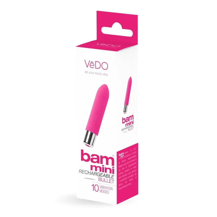 Vibrators VeDO Bam Mini Rechargeable Bullet Vibe Foxy Pink Vibrators VeDO Bam Mini Rechargeable Bullet Vibe Foxy Pink