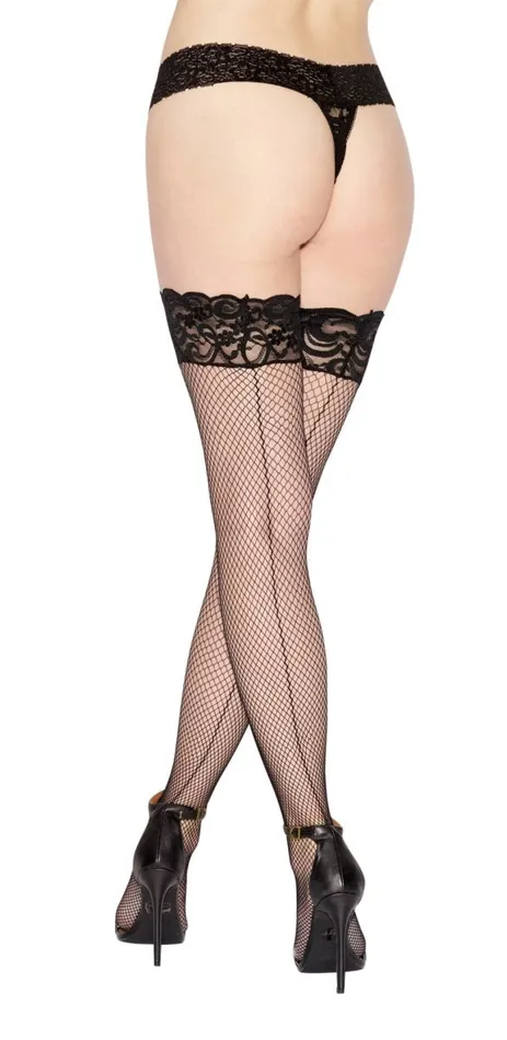 Dreamgirl Bodystockings Playsuits Fishnet Thigh High One Size Black Dreamgirl Bodystockings Playsuits Fishnet Thigh High One Size Black