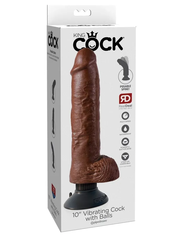 King Cock 10Inch Vibrating Cock With Balls Pipedream Dildos King Cock 10Inch Vibrating Cock With Balls Pipedream Dildos