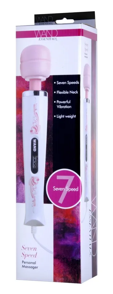 XR Brands Wand Essentials Vibrators 7 Speed Wand 110v Pink