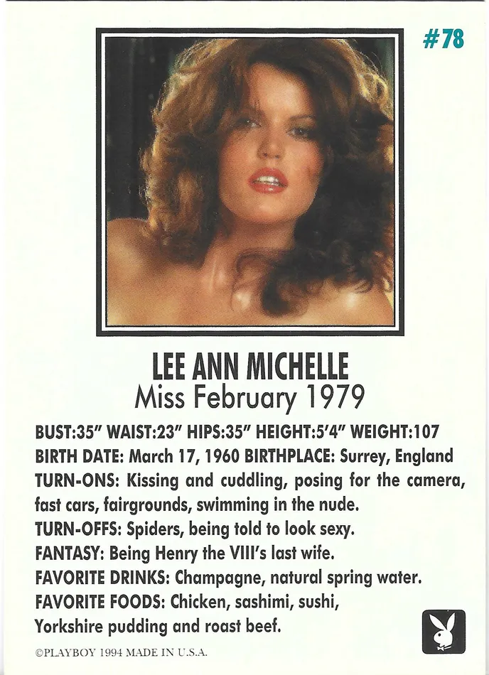 Couples Dans Cards Playboy February Edition Lee Ann Michelle Card 78