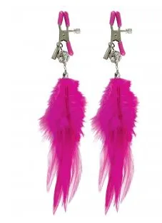 Fancy Feather Nipple Clamps in Pink Pipedream Vibrators