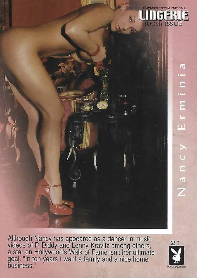 Greenthunderbirds Cards Vibrators Playboys Special Editions Lingerie 100th Issue 21 Nancy Erminia