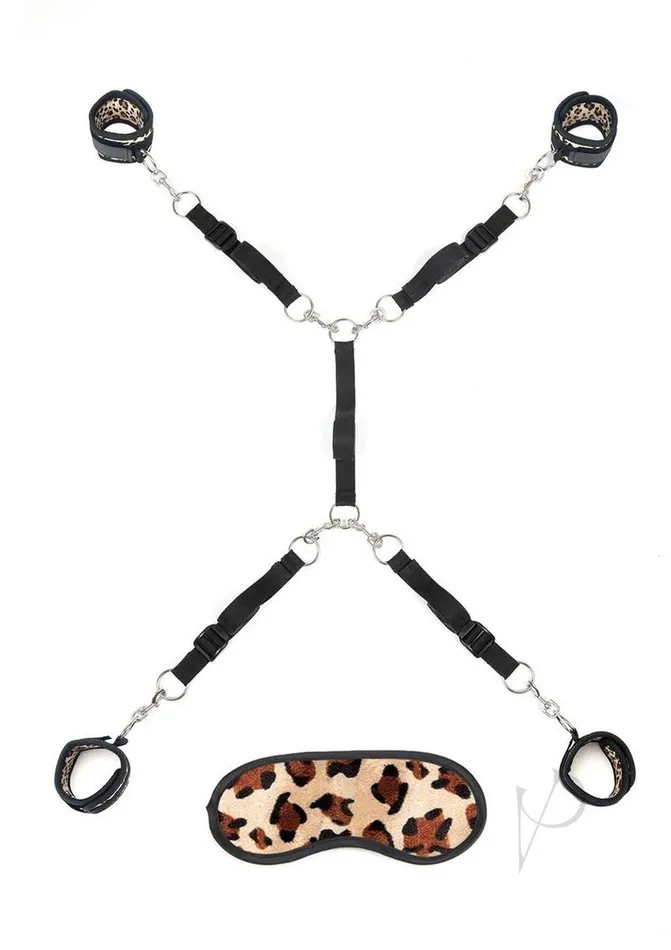 Lux Fetish Vibrators Lux F Bed Spreader 7pc Leopard Lux Fetish Vibrators Lux F Bed Spreader 7pc Leopard
