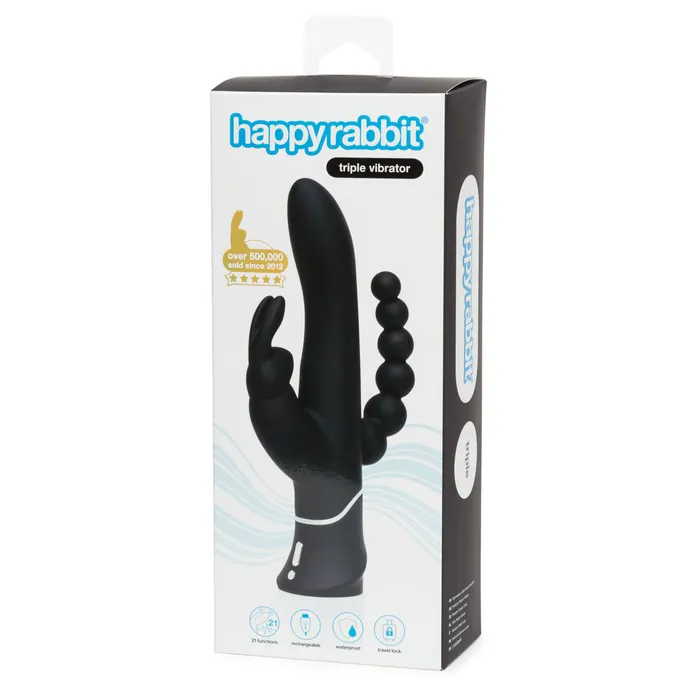 Happy Rabbit Vibrators Elite Triple Curve in Black