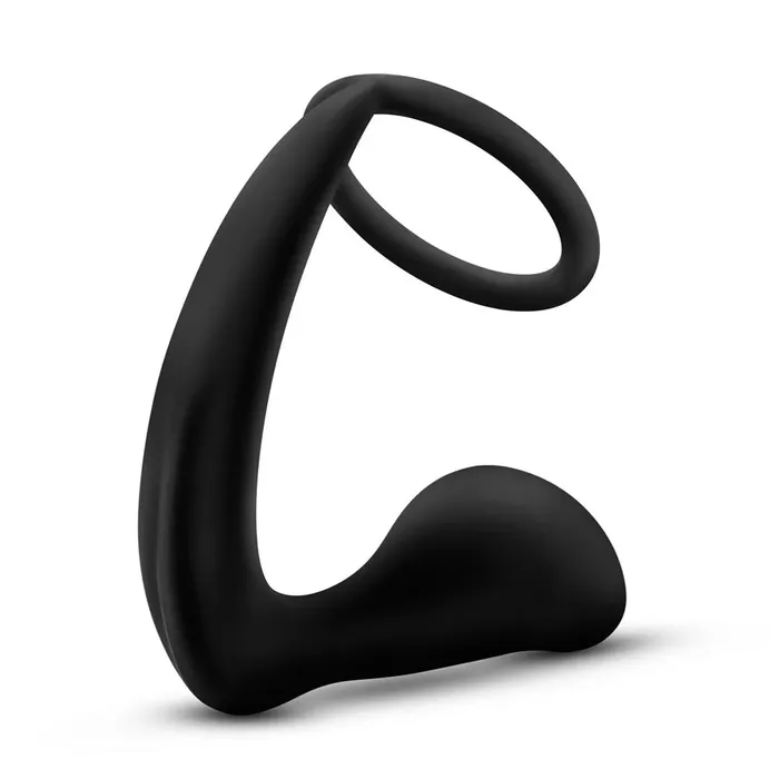 Anal Adventures Platinum Silicone Cock Ring Butt Plug Blush Male Sex Toys